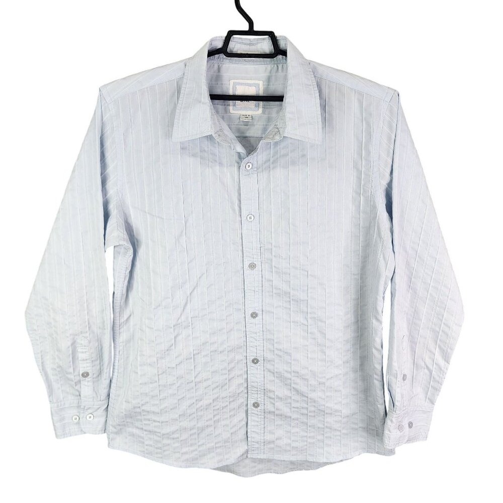 Mens Light Blue BKE Slim Fit Stretch Striped Shirt Button Down Long Sleeve XL